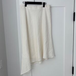 Halston Cream Midi Skirt